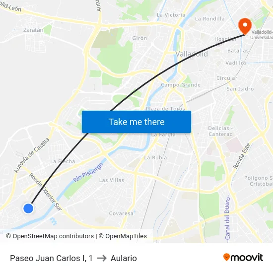 Arroyo De La Encomienda. Pza. Juan Carlos I to Aulario map