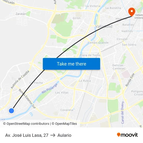 Arroyo De La Encomienda. Av. José Luis Lasa, 27 to Aulario map