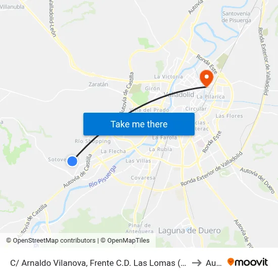 C/ Arnaldo Vilanova, Frente C.D. Las Lomas (Arroyo De La Encomienda) to Aulario map