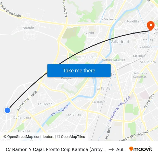 C/ Ramón Y Cajal, Frente Ceip Kantica (Arroyo De La Encomienda) to Aulario map