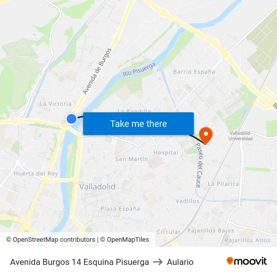 Avenida Burgos 14 Esquina Pisuerga to Aulario map