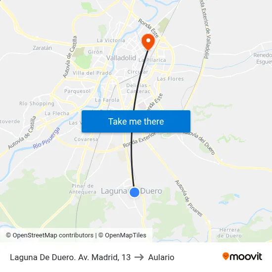 Laguna De Duero. Av. Madrid, 13 to Aulario map