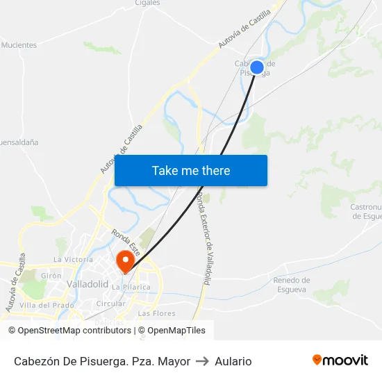 Cabezón De Pisuerga. Pza. Mayor to Aulario map