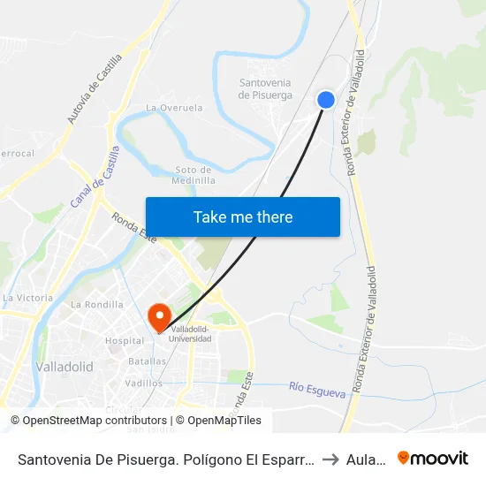 Santovenia De Pisuerga. Polígono El Esparragal to Aulario map