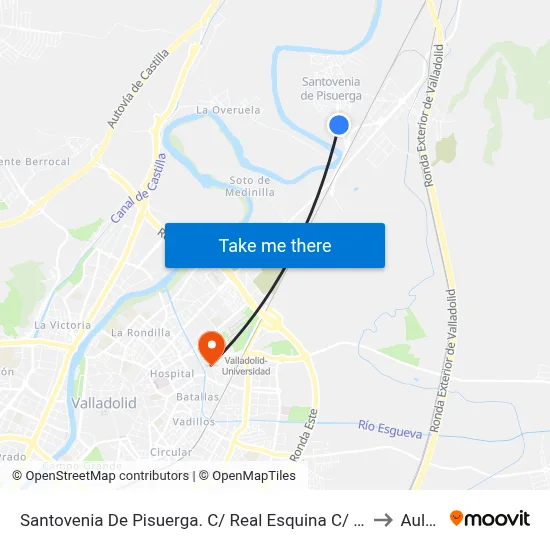 Santovenia De Pisuerga. C/ Real Esquina C/ Miguel Delibes to Aulario map