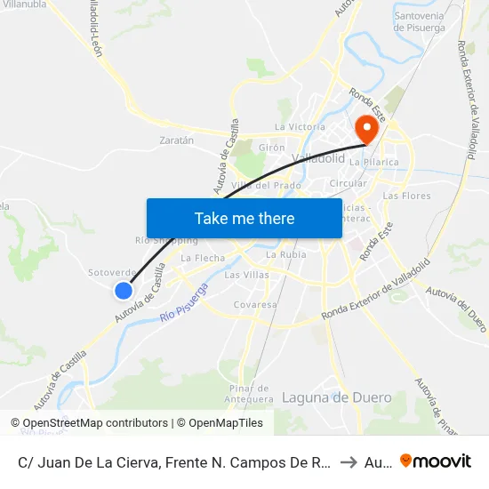 C/ Juan De La Cierva, Frente N. Campos De Rugby (Arroyo De La Encomienda) to Aulario map