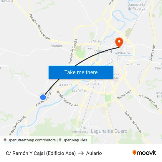 C/ Ramón Y Cajal, Frente Edificio Ade (Arroyo De La Encomienda) to Aulario map