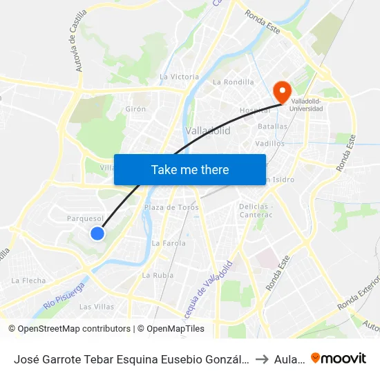 José Garrote Tebar Esquina Eusebio González Suárez to Aulario map