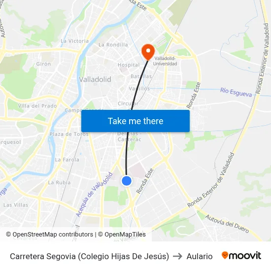 Carretera Segovia (Colegio Hijas De Jesús) to Aulario map