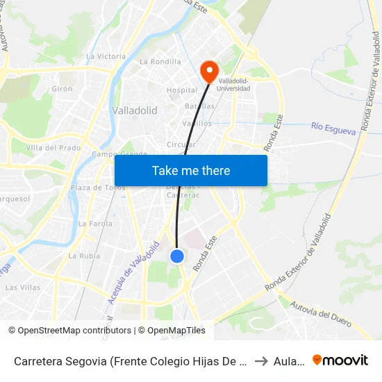 Carretera Segovia (Frente Colegio Hijas De Jesús) to Aulario map