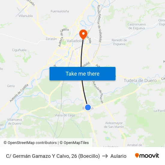 C/ Germán Gamazo Y Calvo, 26 (Boecillo) to Aulario map