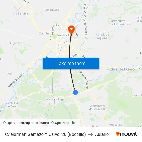 C/ Germán Gamazo Y Calvo, 26 (Boecillo) to Aulario map
