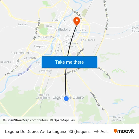 Laguna De Duero. Av. La Laguna, 33 (Esquina Huertas) to Aulario map