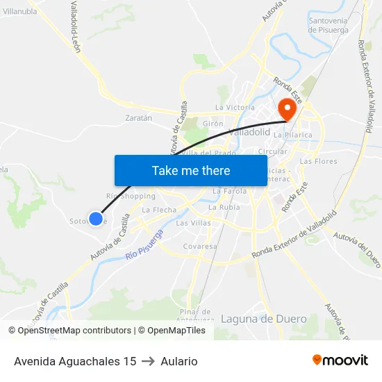 Avenida Aguachales 15 to Aulario map