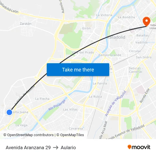 Avenida Aranzana 29 to Aulario map