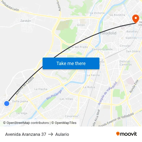 Avenida Aranzana 37 to Aulario map