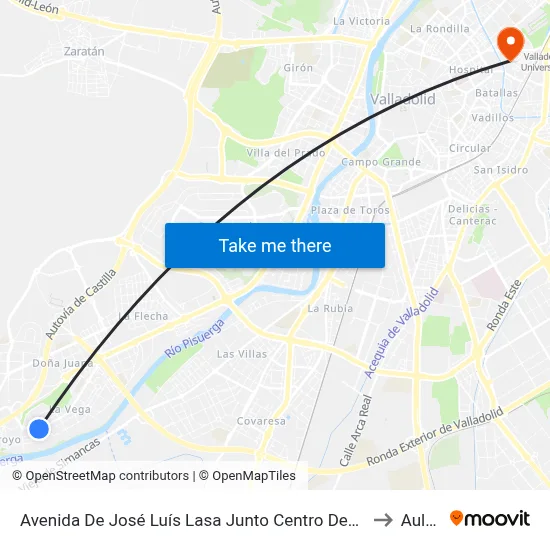 Avenida De José Luís Lasa Junto Centro Deportivo La Vega to Aulario map