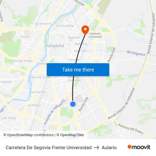 Carretera De Segovia Frente Universidad to Aulario map