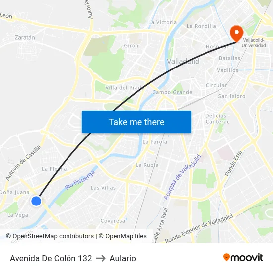 Avenida De Colón 132 to Aulario map