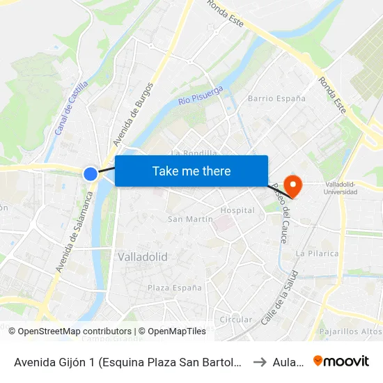 Avenida Gijón 1 (Esquina Plaza San Bartolomé) to Aulario map