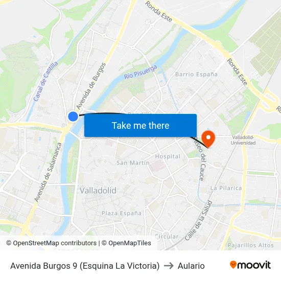 Avenida Burgos 9 (Esquina La Victoria) to Aulario map