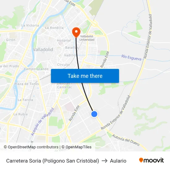 Carretera Soria (Polígono San Cristóbal) to Aulario map