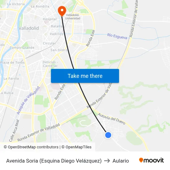 Avenida Soria (Esquina Diego Velázquez) to Aulario map