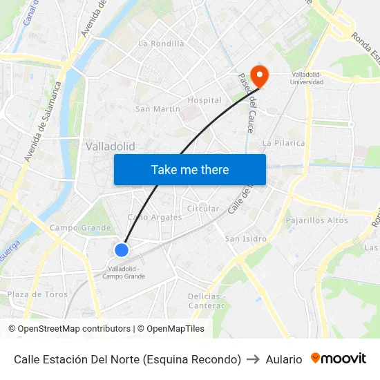 Calle Estación Del Norte (Esquina Recondo) to Aulario map