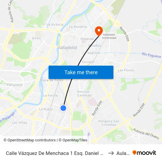 Calle Vázquez De Menchaca 1 Esq. Daniel Del Olmo to Aulario map