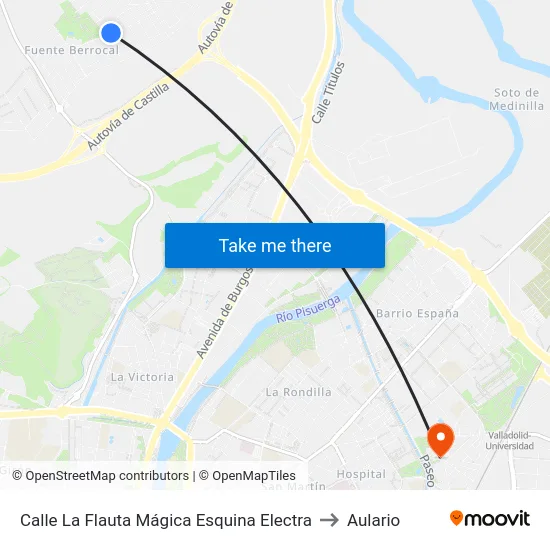 Calle La Flauta Mágica Esquina Electra to Aulario map