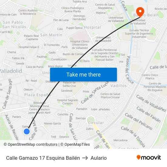 Calle Gamazo 17 Esquina Bailén to Aulario map