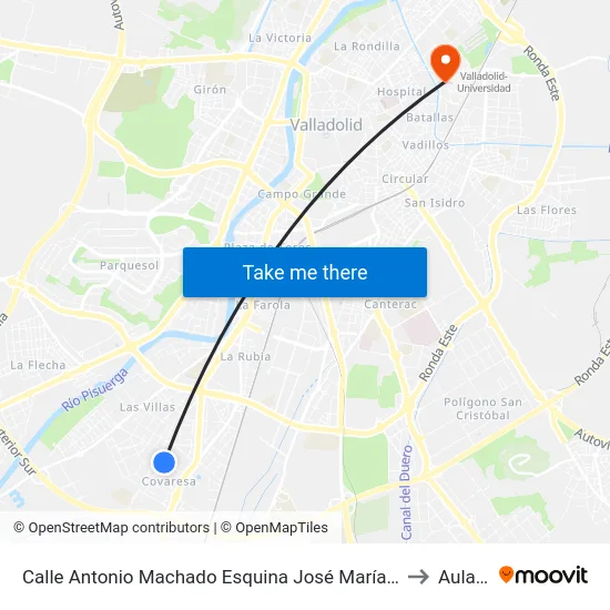 Calle Antonio Machado Esquina José María Pemán to Aulario map