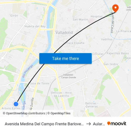 Avenida Medina Del Campo Frente Barlovento to Aulario map