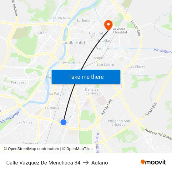 Calle Vázquez De Menchaca 34 to Aulario map