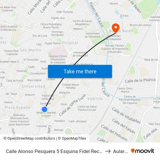 Calle Alonso Pesquera 5 Esquina Fidel Recio to Aulario map