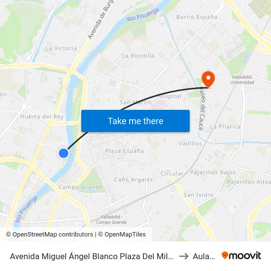 Avenida Miguel Ángel Blanco Plaza Del Milenio to Aulario map