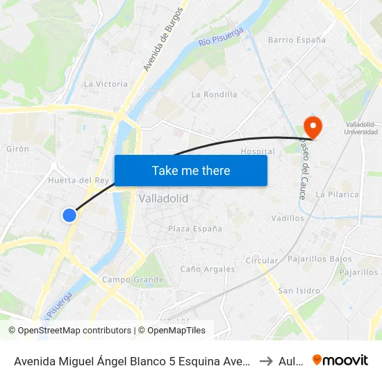 Avenida Miguel Ángel Blanco 5 Esquina Avenida Salamanca to Aulario map