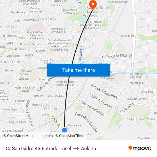 C/ San Isidro 43 Entrada Túnel to Aulario map
