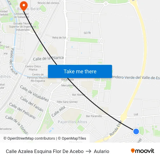 Calle Azalea Esquina Flor De Acebo to Aulario map
