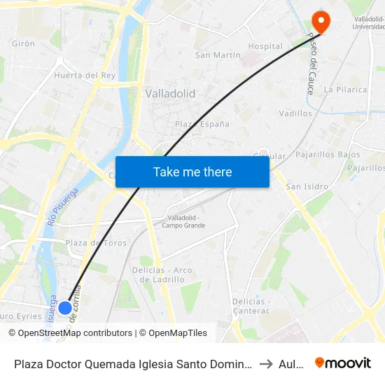 Plaza Doctor Quemada Iglesia Santo Domingo Guzmán to Aulario map