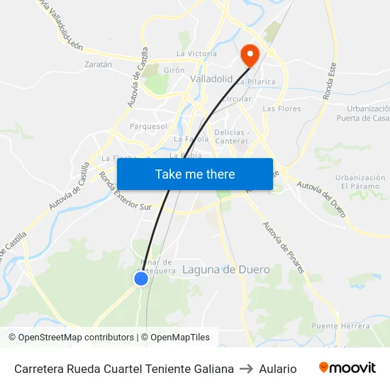 Carretera Rueda Cuartel Teniente Galiana to Aulario map