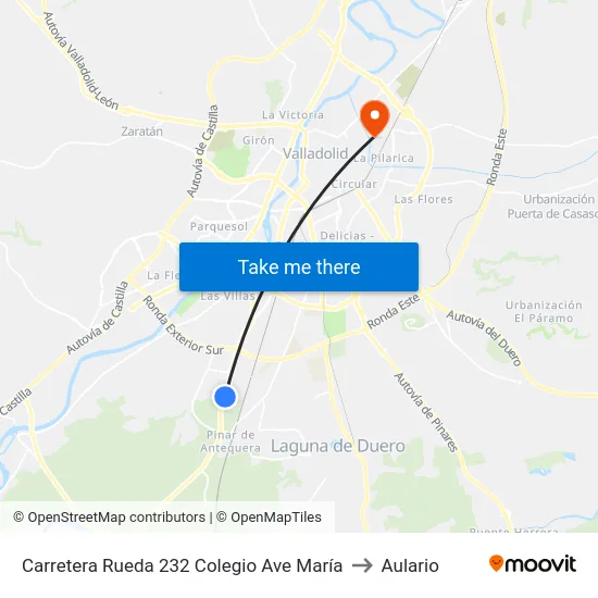 Carretera Rueda 232 Colegio Ave María to Aulario map