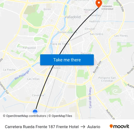 Carretera Rueda Frente 187 Frente Hotel to Aulario map