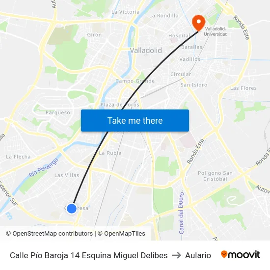 Calle Pío Baroja 14 Esquina Miguel Delibes to Aulario map