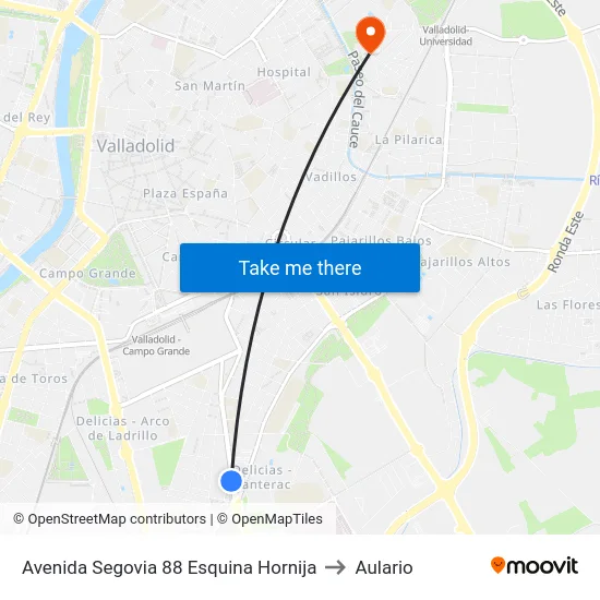 Avenida Segovia 88 Esquina Hornija to Aulario map