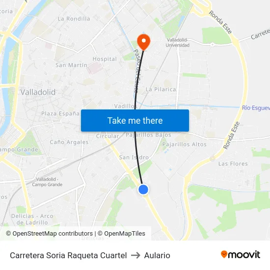 Carretera Soria Raqueta Cuartel to Aulario map