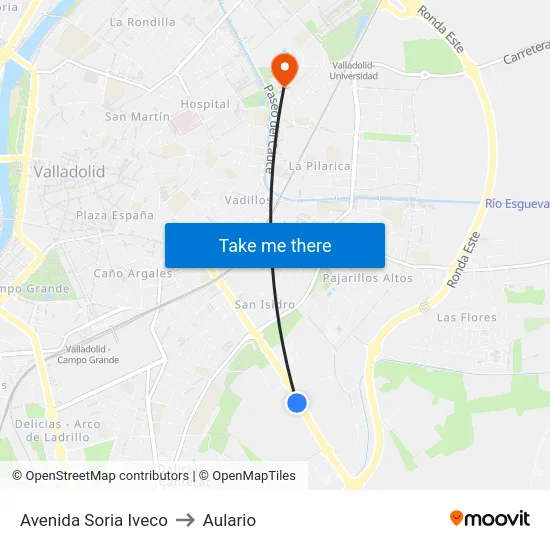 Avenida Soria Iveco to Aulario map
