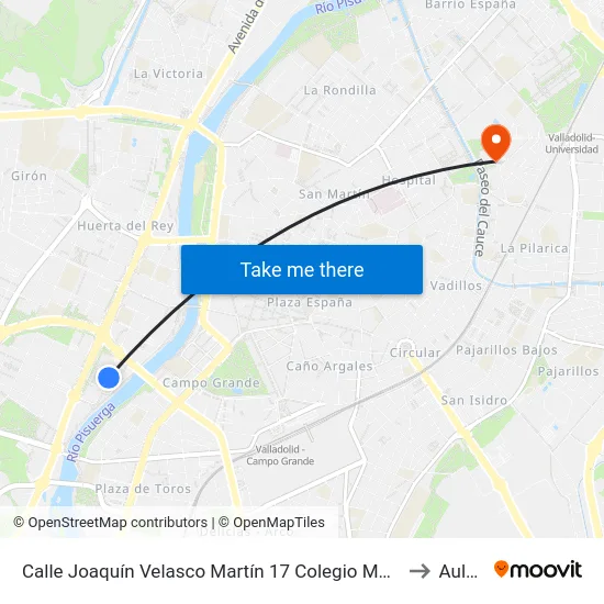 Calle Joaquín Velasco Martín 17 Colegio María De Molina to Aulario map