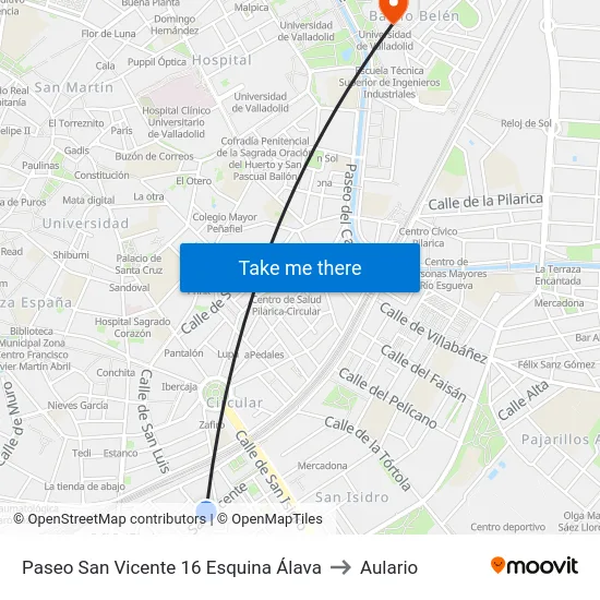 Paseo San Vicente 16 Esquina Álava to Aulario map