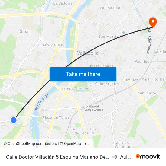 Calle Doctor Villacián 5 Esquina Mariano De Los Cobos to Aulario map